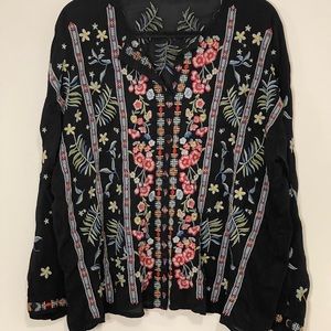 Johnny Was Collarless Blouse